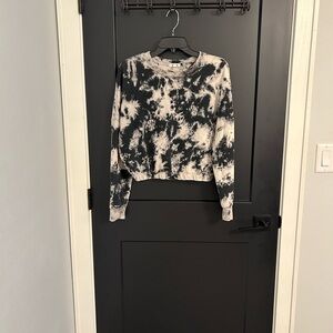 Garage Black and White Tie-Dye Crop Top